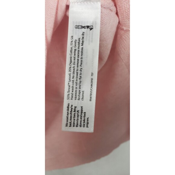 Eileen Fisher Knit Top S Organic Cotton Silk Blend Slub Light Pink Casual Spring - Picture 4 of 6